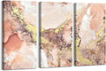 3 Pieces Pink and Gold Canvas Wall Art, 16x32 Inch R3598