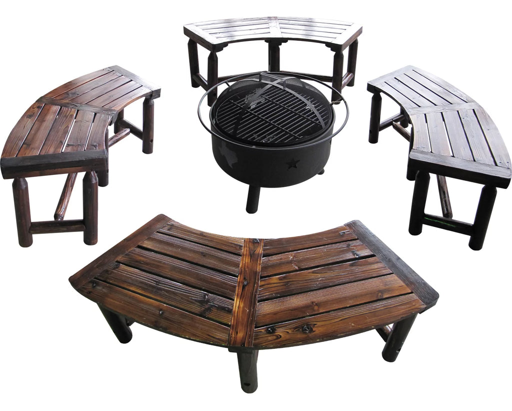 Char-log Curved Bench M55683