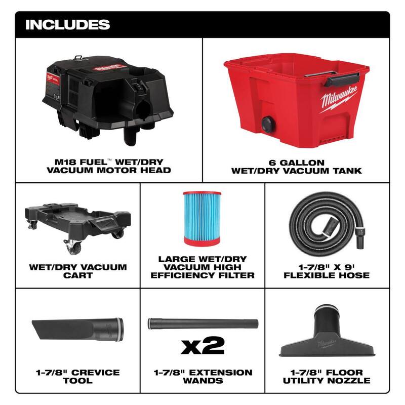 6 Gal. Cordless Wet/Dry Shop Vacuum with Crevice and Utility Nozzle C973