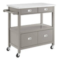 Gray Stainless Steel Kitchen Cart F747038