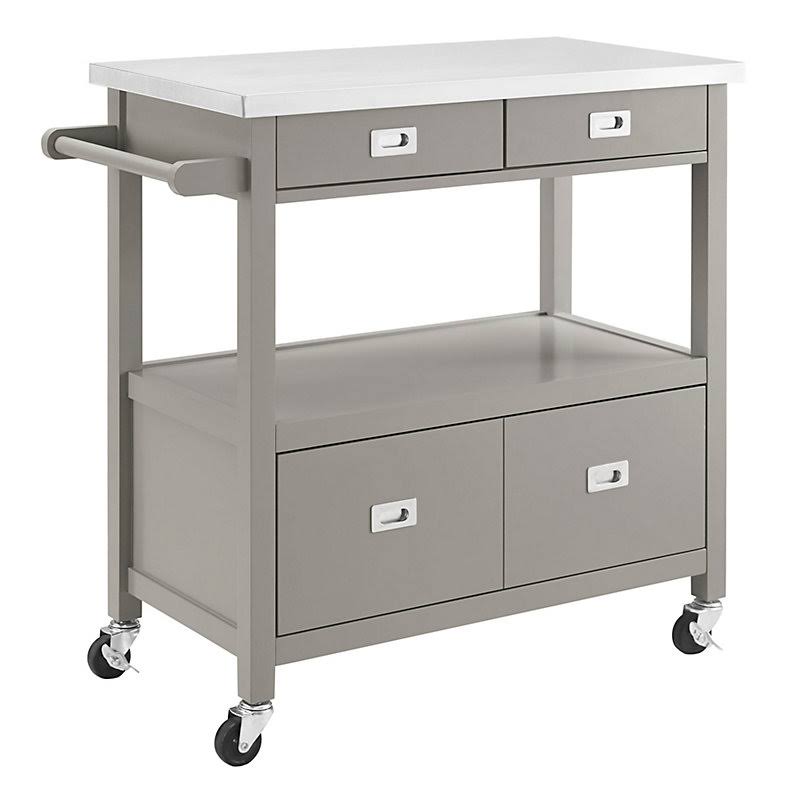 Gray Stainless Steel Kitchen Cart F747038