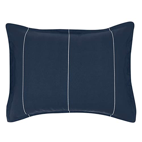 7-Piece Reversible Microfiber Bed-in-a-Bag, Full/Queen, Navy Stripe J218