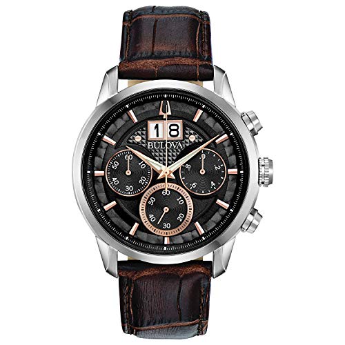 Men's Classic Chronograph Calendar Leather Strap Quartz Watch, 44mm N2542