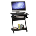 Brown Rolling Computer Desk with Keyboard Tray D416051