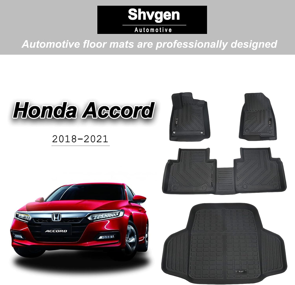 All-Weather Rubber Car Floor Mats & Cargo Trunk Liners Set M280631