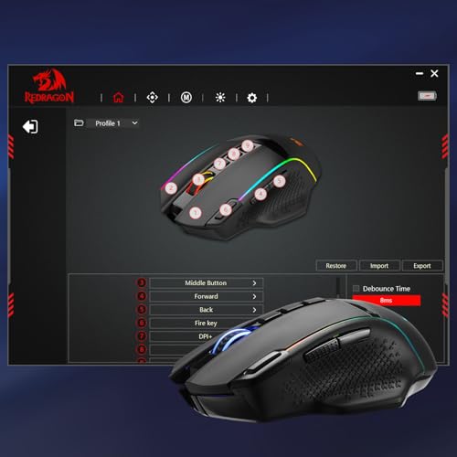 Wireless Gaming Mouse with 10000 DPI and 8 Macro Buttons F29309