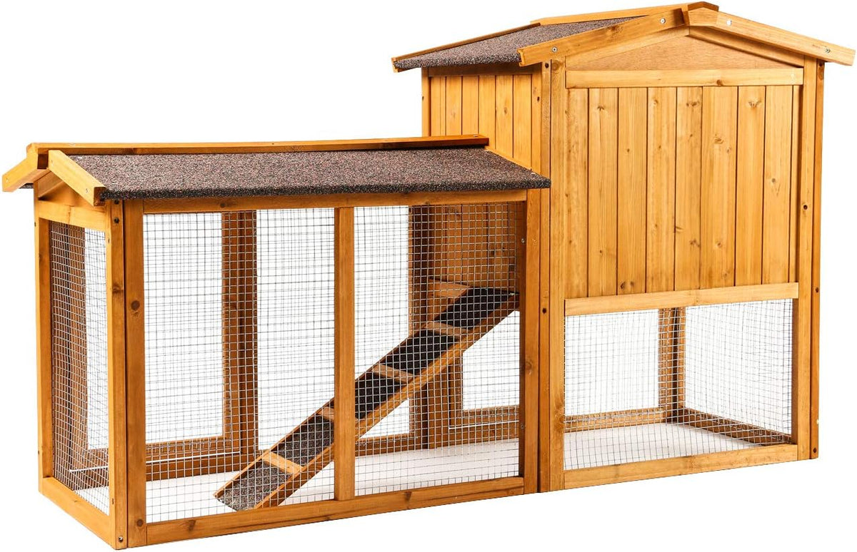 Large Wooden Outdoor Chicken Coop with Removable Tray & Ramp H588