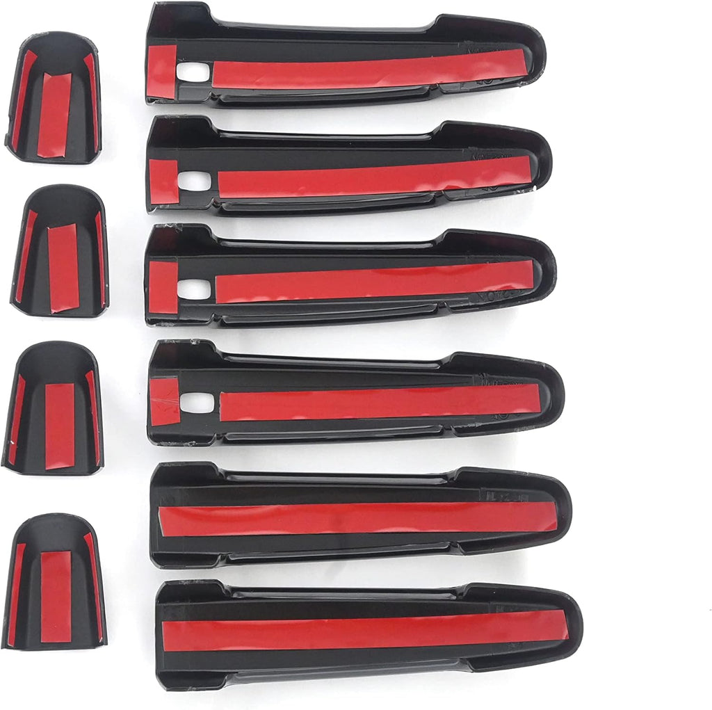Gloss Black Car Door Handle Cover Trim 10 Piece Kit X1635
