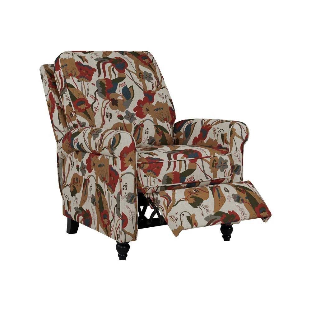 Warm Multi Floral Push Back Recliner Chair V96329