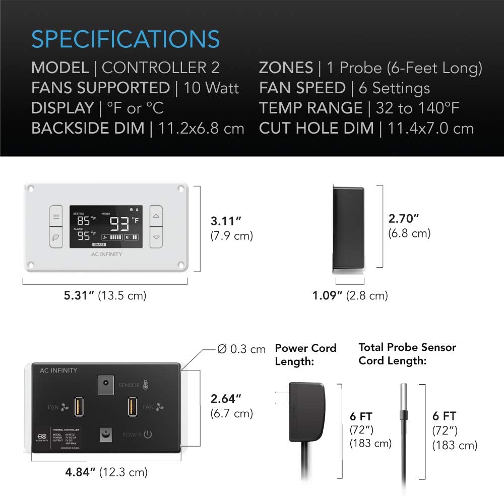White Quiet Cooling Dual-Fan System with Thermostat Control K694384
