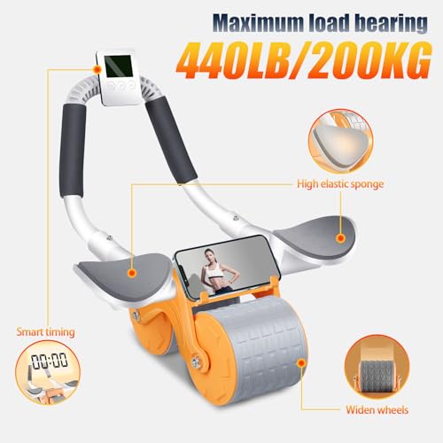 Ab Roller Wheel with Timer & Knee Mat, Elbow Support C6815