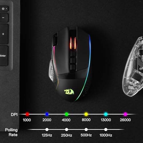 Wireless Gaming Mouse with 10000 DPI and 8 Macro Buttons F29309