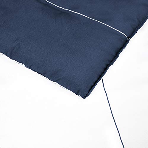 7-Piece Reversible Microfiber Bed-in-a-Bag, Full/Queen, Navy Stripe J218