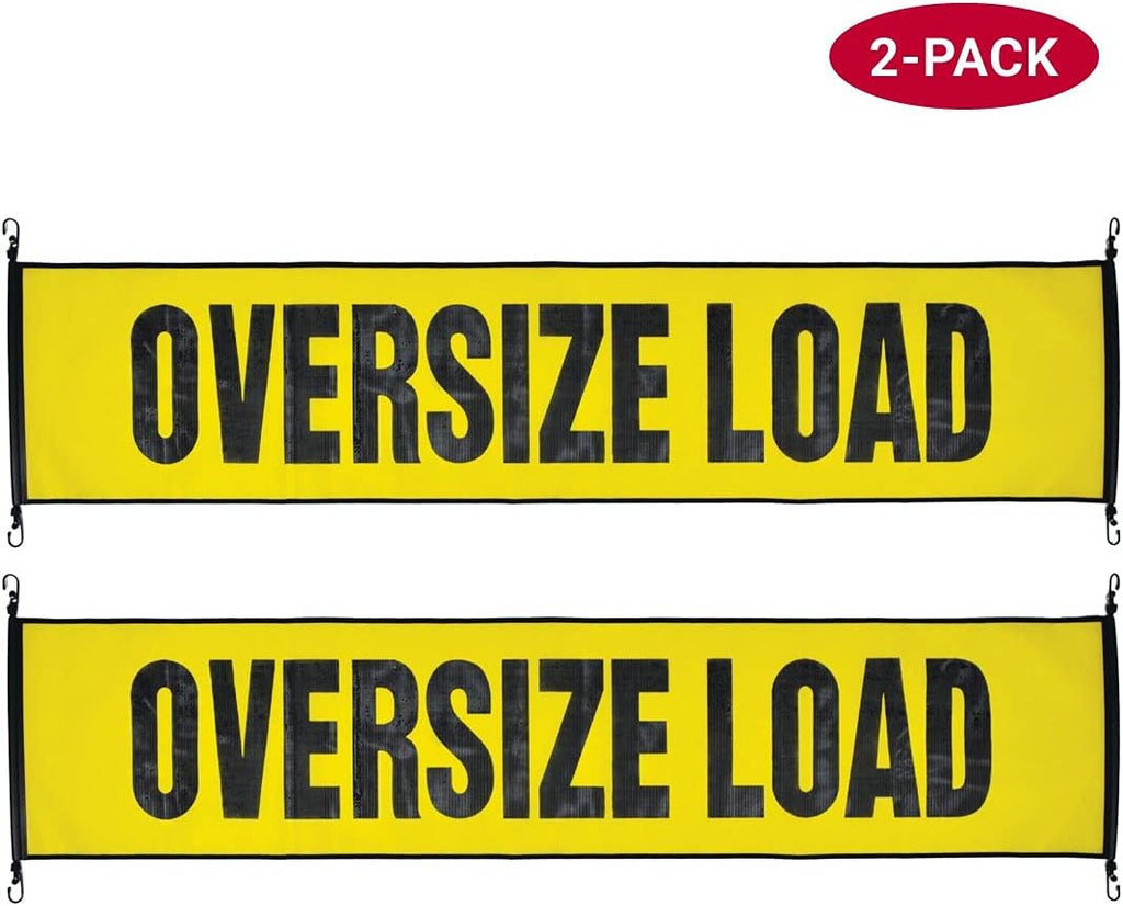 Oversize Load Banner with Metal Hooks 2 Pack 18 x 84 Inch D53299