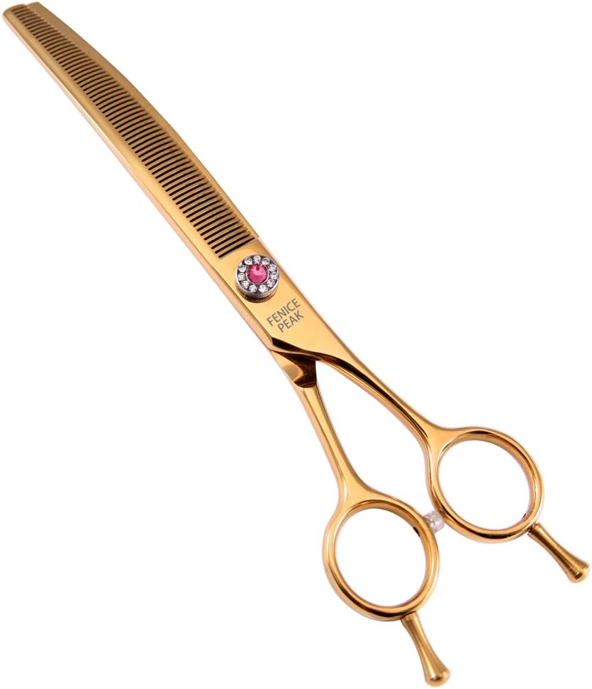 7.0'' 440C Steel Curved Thinning Dog Grooming Scissors G396