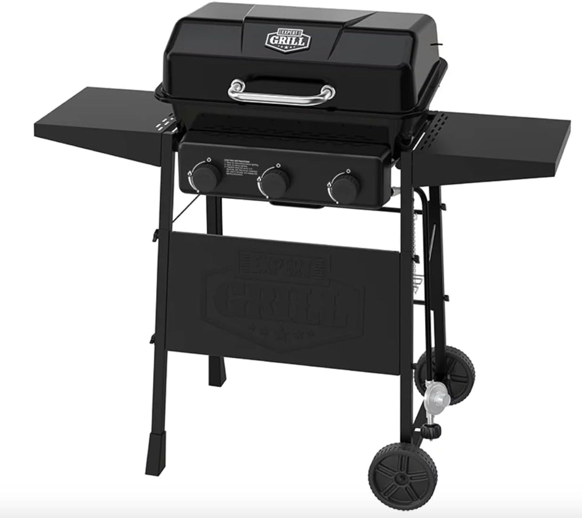 Black 3 Burner Propane Gas Grill Q673162