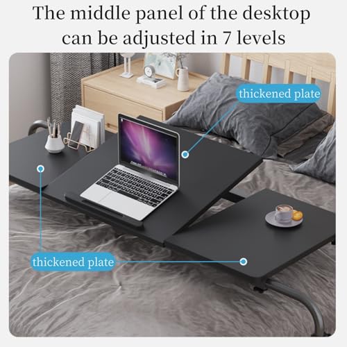 Adjustable Height Black Overbed Table with Wheels N285690