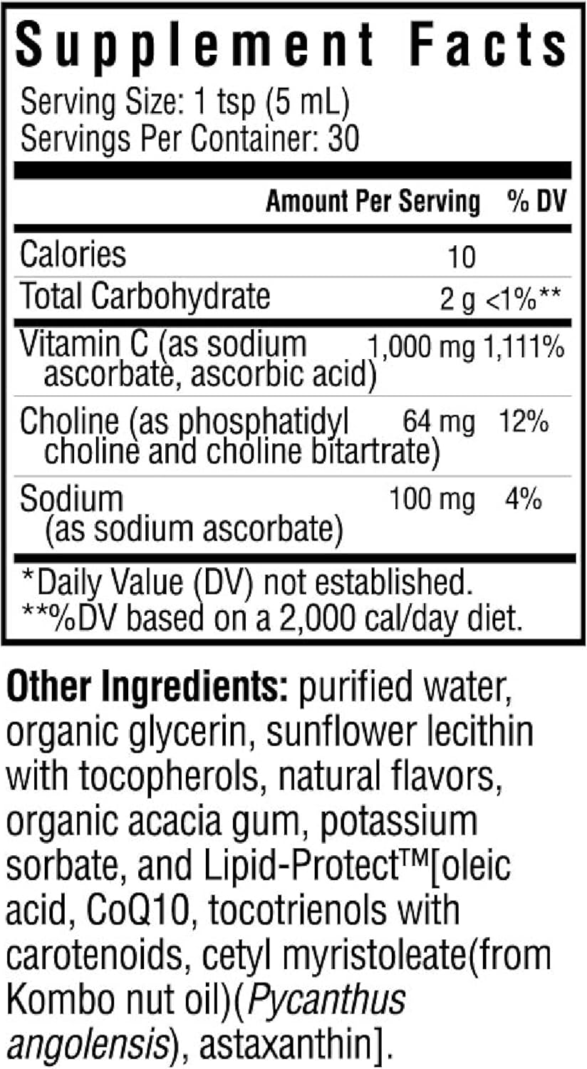 Liposomal Vitamin C Liquid Supplement, Natural Lemon, 5 Oz L466964