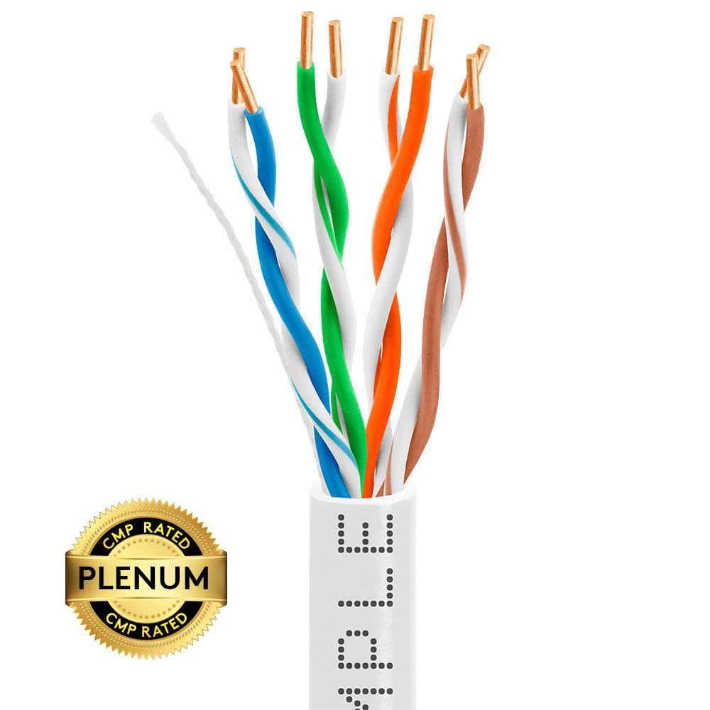 Cat5e UTP 24AWG Bare Copper 1000ft Solid White Bulk Cable Y589