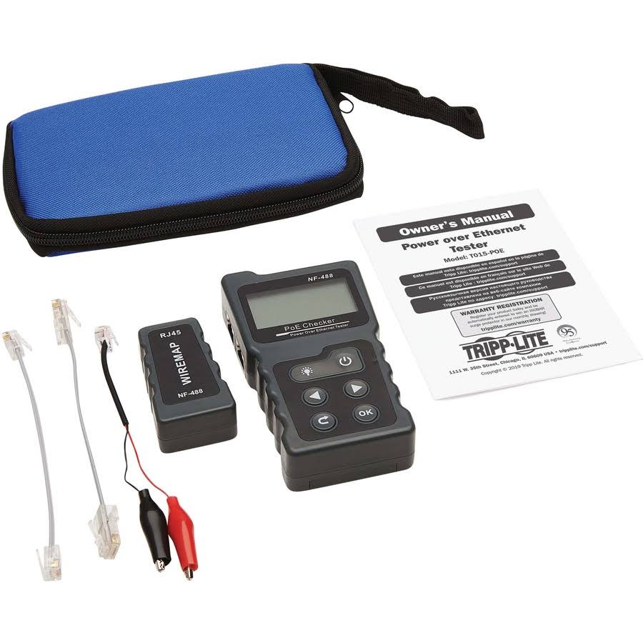 Network and Power over Ethernet Signal Tester with Carrying Case J29193