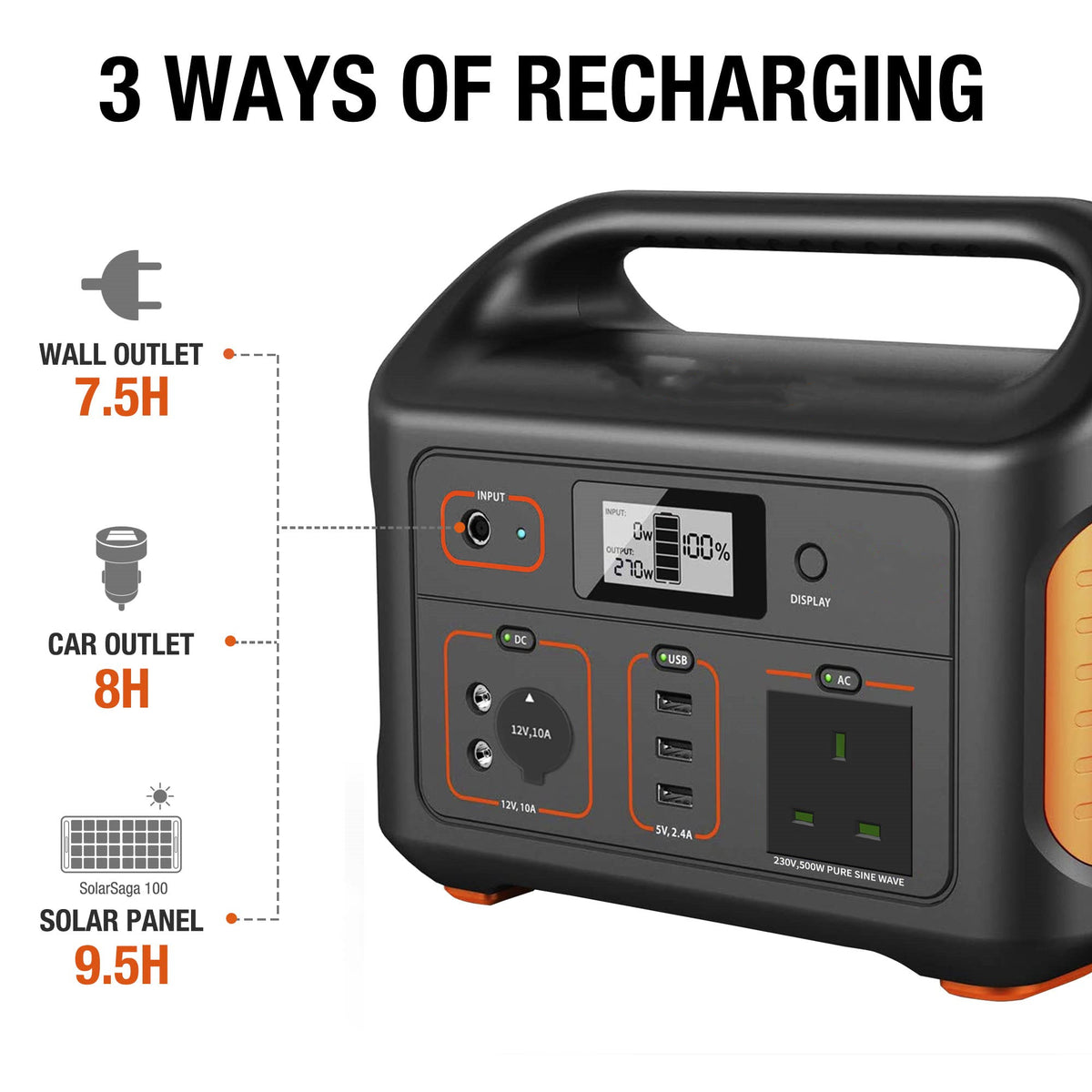 518Wh Portable Lithium Power Station with AC Outlet I4442