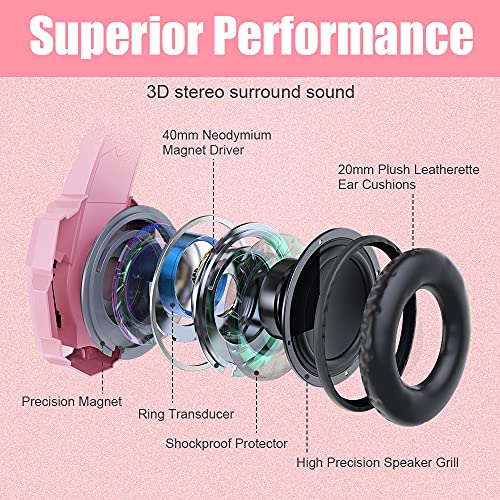 Pink Gaming Headset with Mic G58059