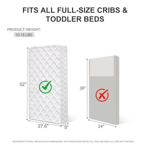 52" x 27.6" x 5" 100% Knitted Fabric Crib Mattress P3355