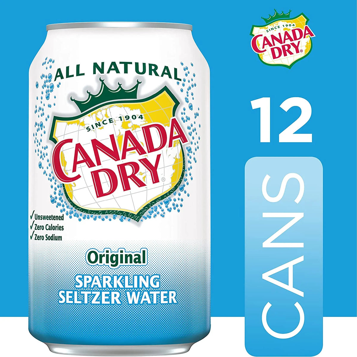 12 oz. Cans Sparkling Seltzer Water (Pack of 12) U740