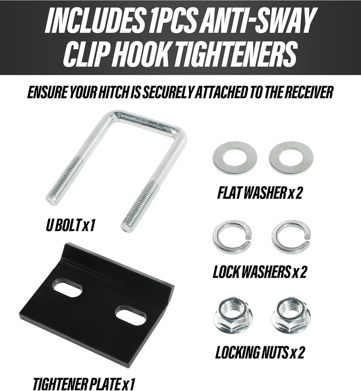 Heavy Duty Anti-Rattle Trailer Hitch Stabilizer for 1.25" and 2" Hitch D1188