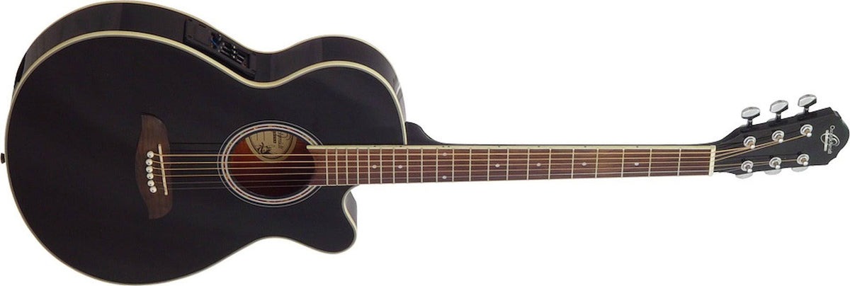 Black Dreadnought Acoustic Electric Guitar E302