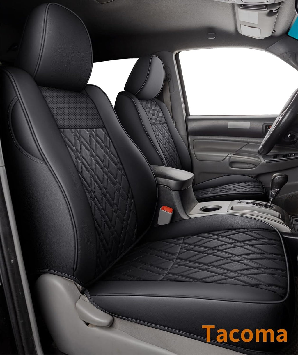 Black Faux Leather Tacoma Seat Covers C272