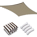 Brown White Rectangle Sun Sail Shade Canopy 22ftx23ft C163159