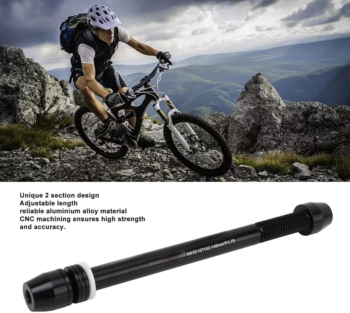 Thru Axle Adapter for Rear Wheel Attachment Trainer, Aluminum Alloy Bike Trainer Axle X4104