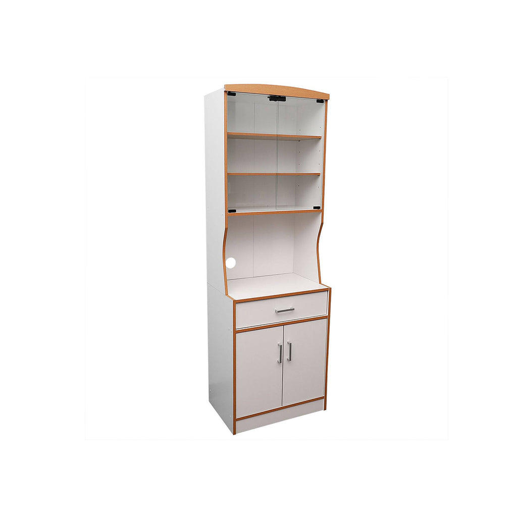 Large White Wood Microwave Cabinet Cart A50199