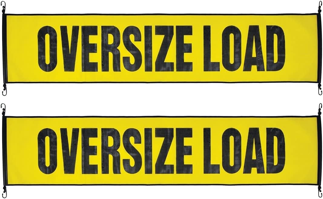 Oversize Load Banner with Metal Hooks 2 Pack 18 x 84 Inch D53299
