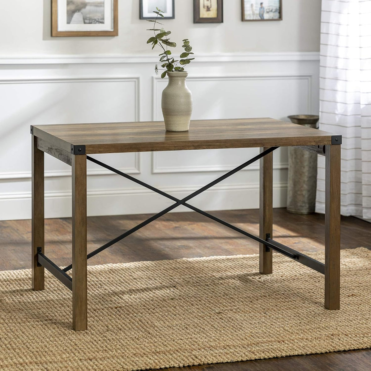 48 Inch Rustic Oak Dining Table C96695