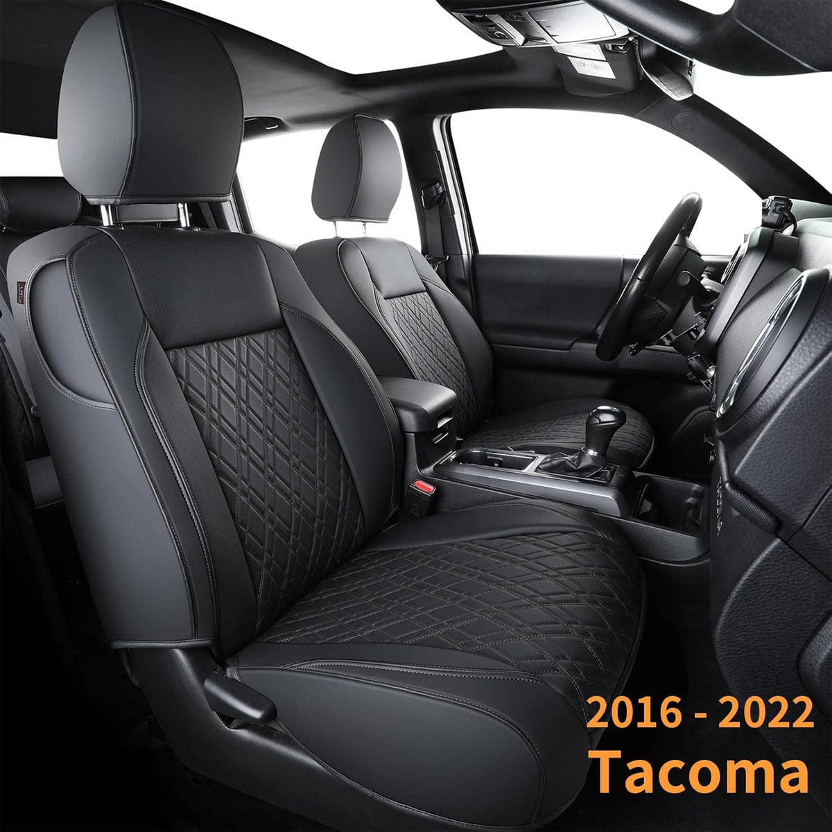 Black Faux Leather Tacoma Seat Covers C272
