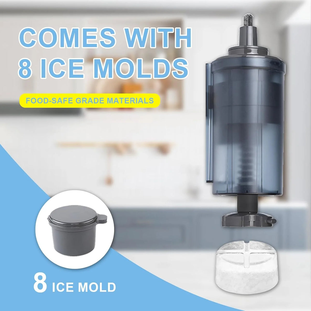 Shave Ice Attachment for Mixer with 8 Ice Molds T1154