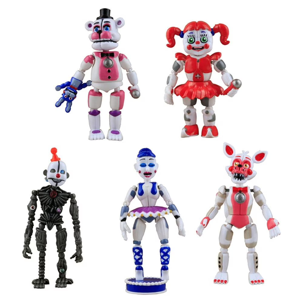 5Pcs FNAF Funtime Freddy Foxy Movable Action Figures J7106