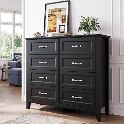 Black 5 Drawer Dresser with Metal Handles I785