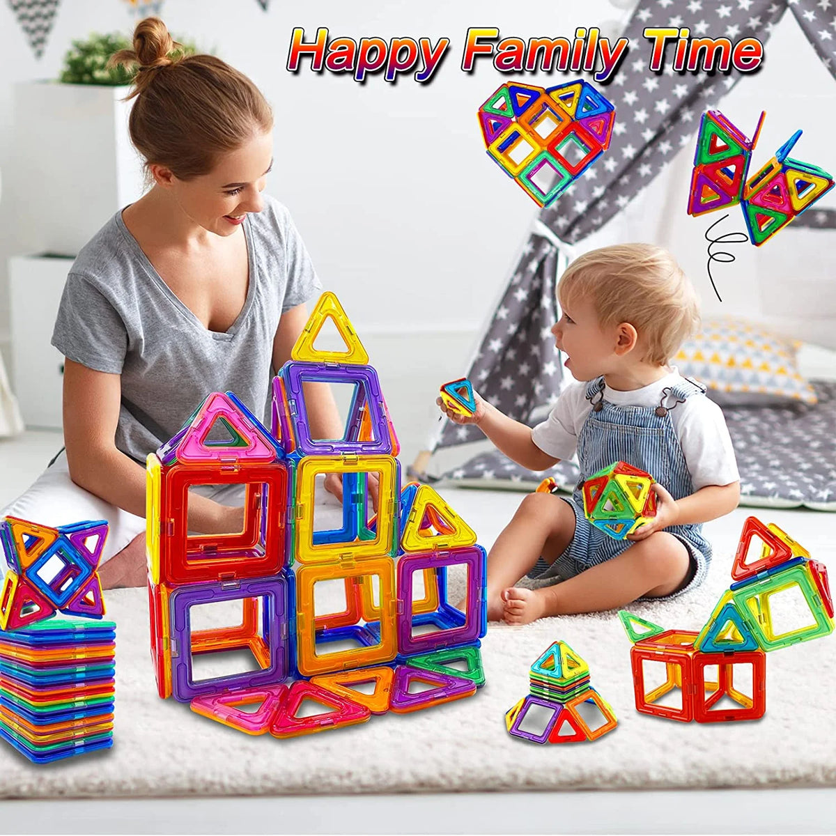 100Pcs Magnetic Building Tiles STEM Toys Starter Set R320201