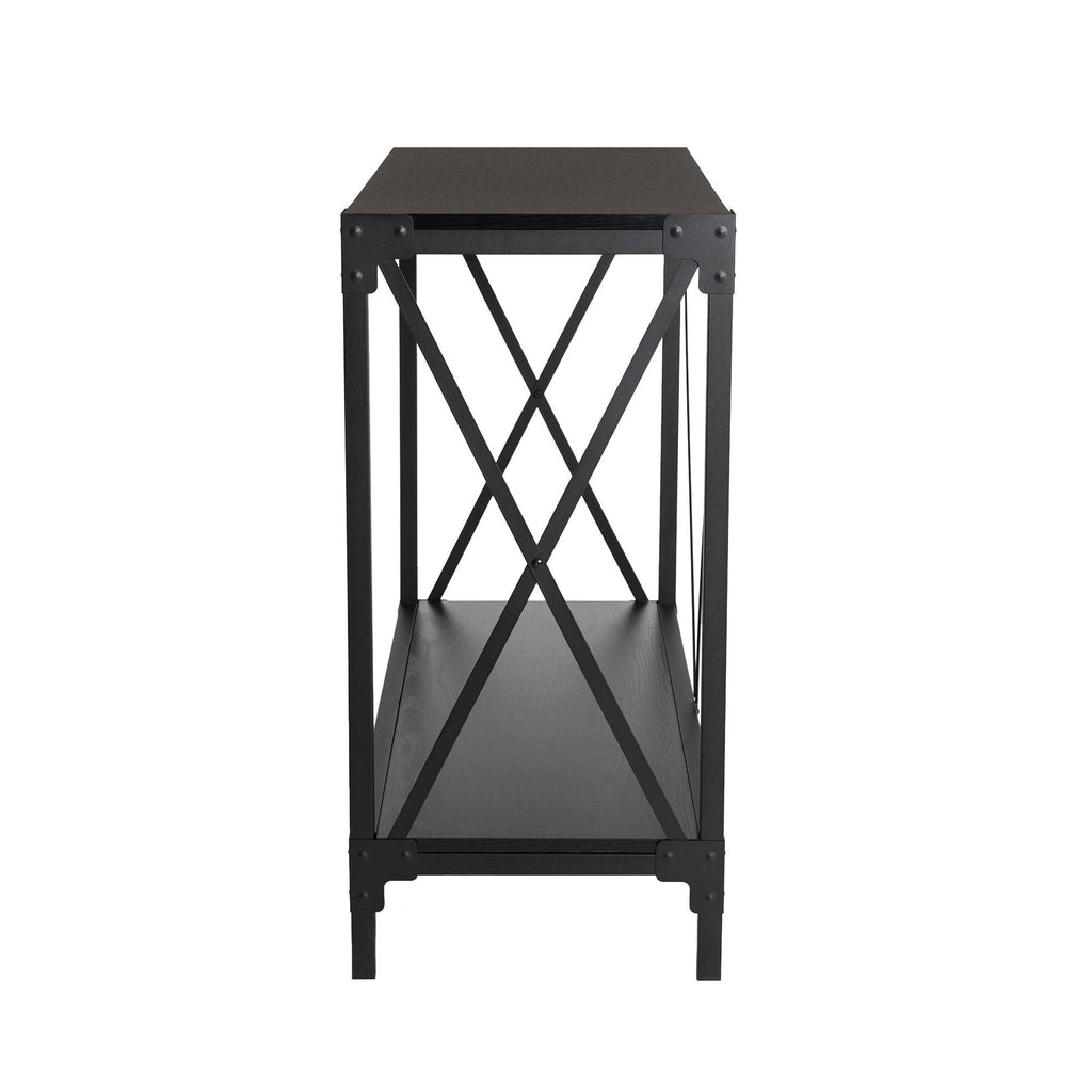 Black Wood/Metal Console Table X82555