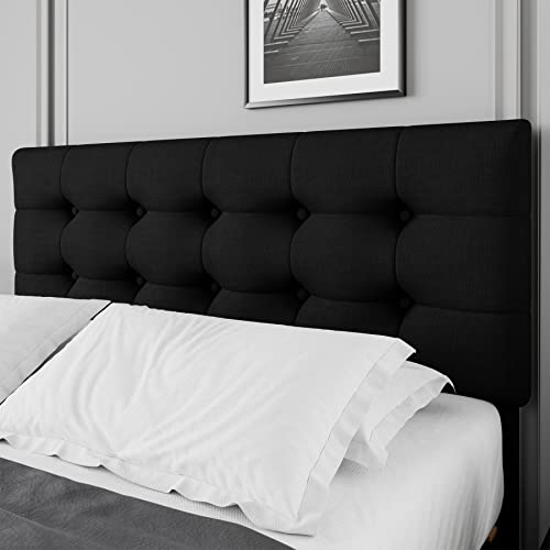 Black Queen Upholstered Platform Bed Frame with 4 Storage Drawers Q765262