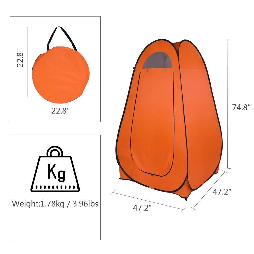 Orange Pop Up Privacy Tent for Camping E6618