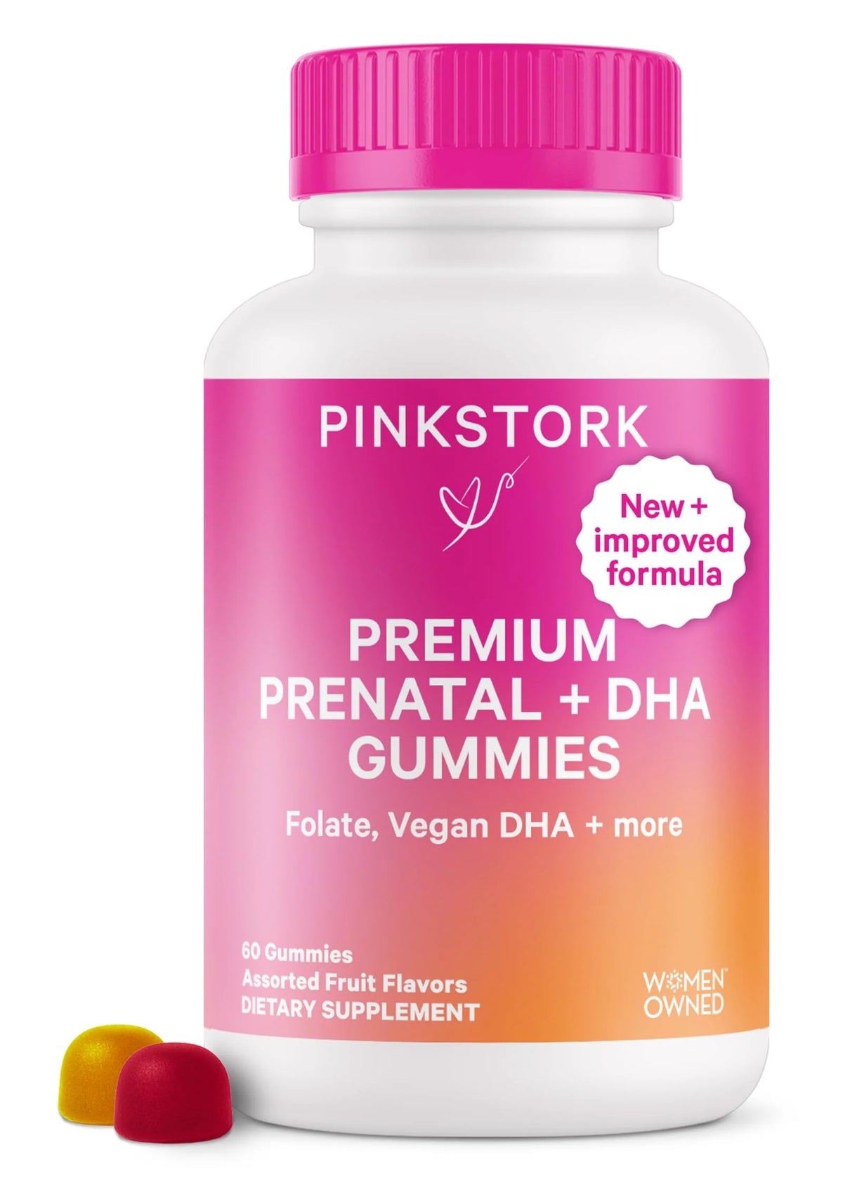 Prenatal Gummy Vitamins with DHA Folate and Vitamin D 60 Vegan Gummies I490493