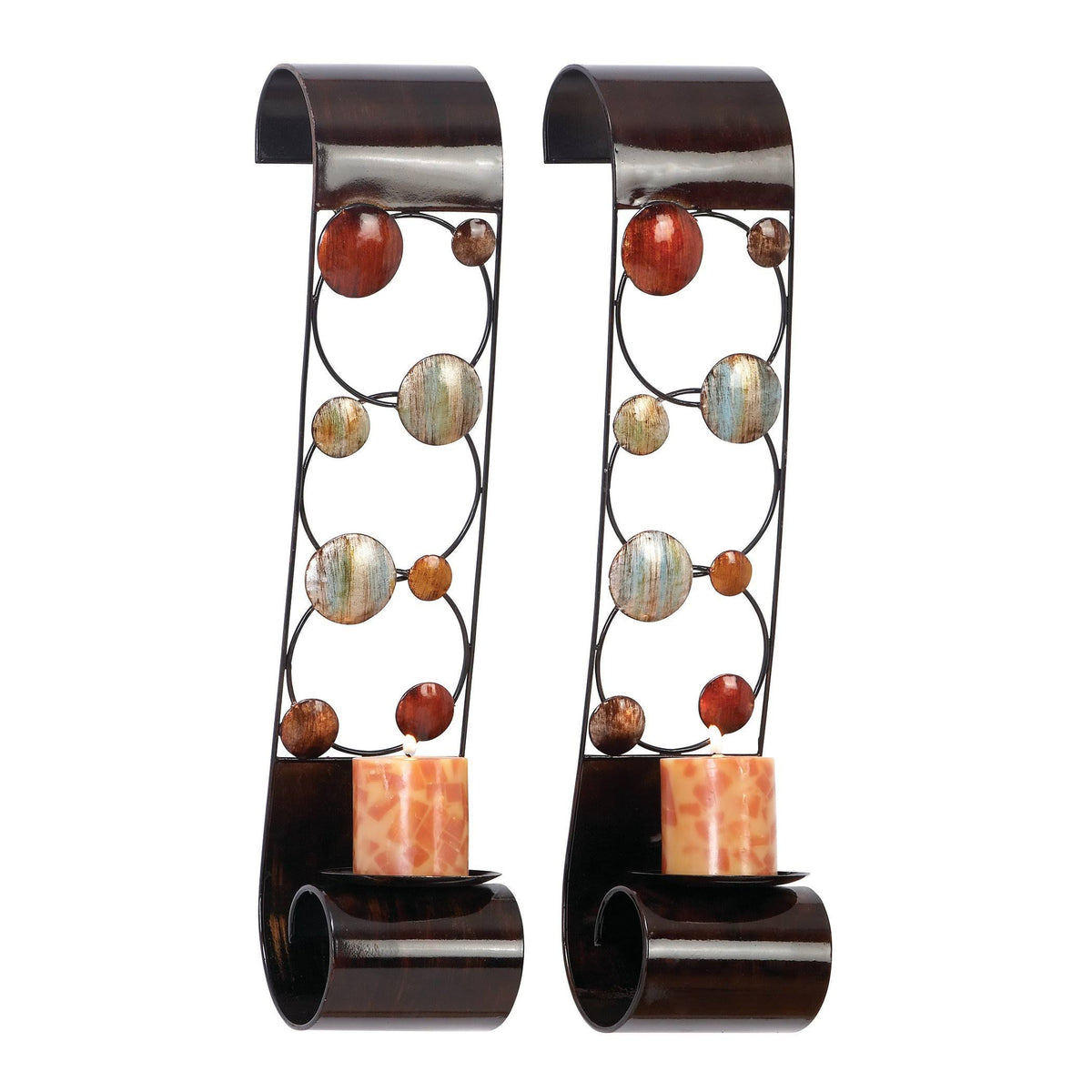 Set of 2 Metal Candle Sconce F4862