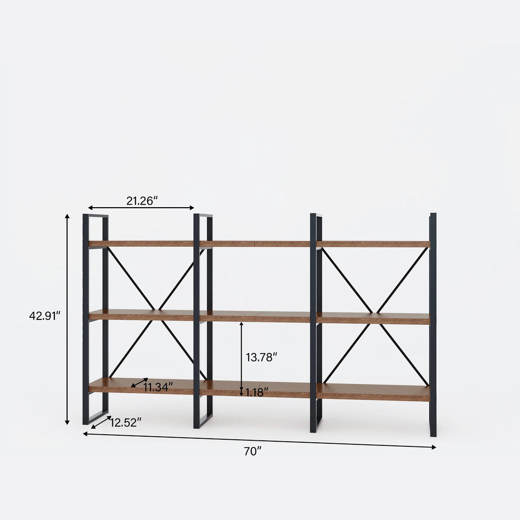 Antique Walnut Wood and Metal Display Etagere Bookcase J848903