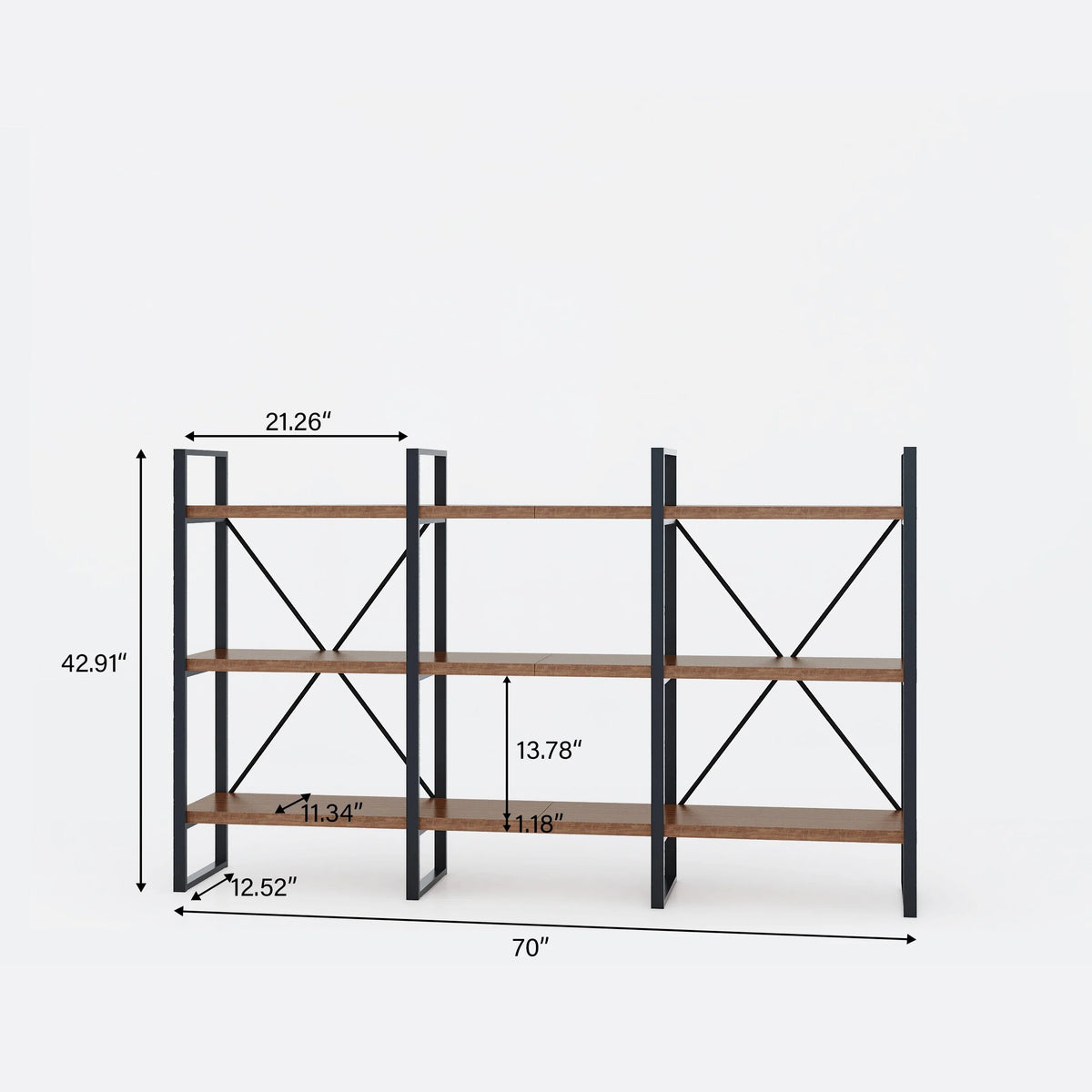 Antique Walnut Wood and Metal Display Etagere Bookcase J848903