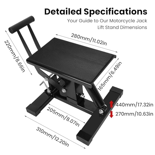 Heavy Duty Steel Hydraulic Motorcycle Jack Lift Stand 400 lbs Capacity I19858