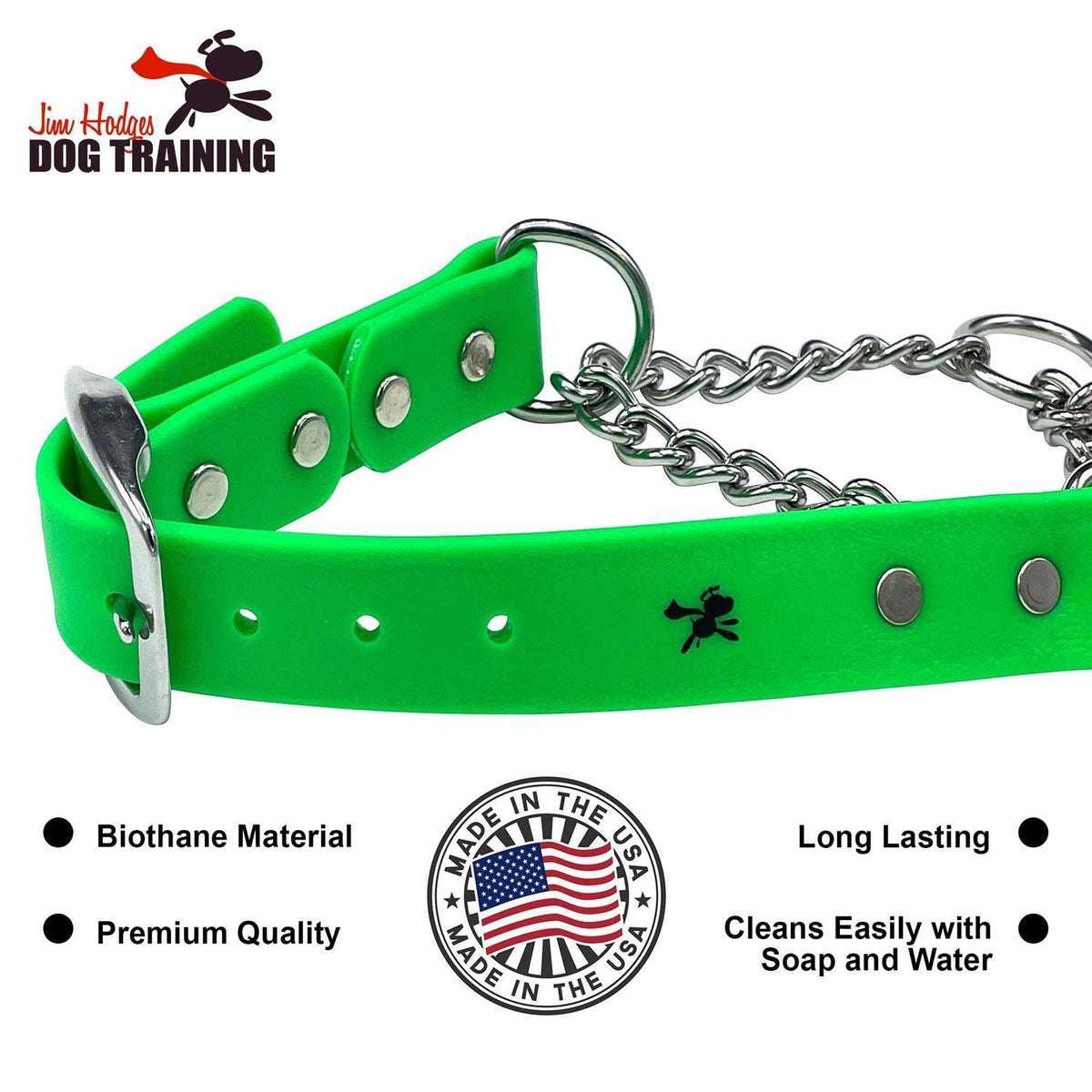 Martingale Collar for Dogs Biothane Stainless Steel Hardware J657